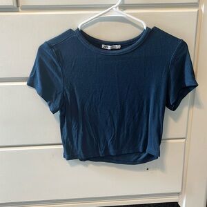 Zara Navy Blue Crop Top